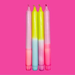 Handmade Stearin Wax Color Dipped Candle Set